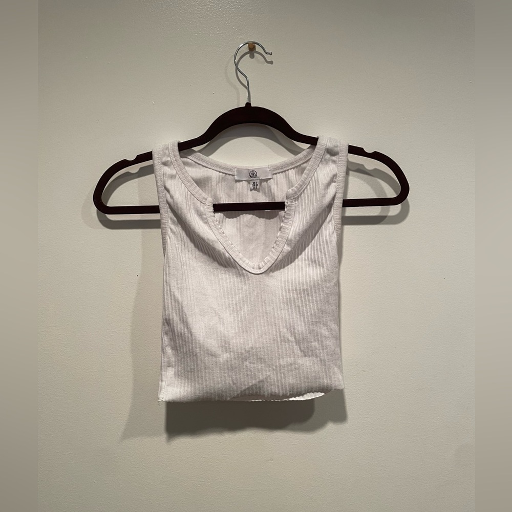 Missguided open chest white tank top